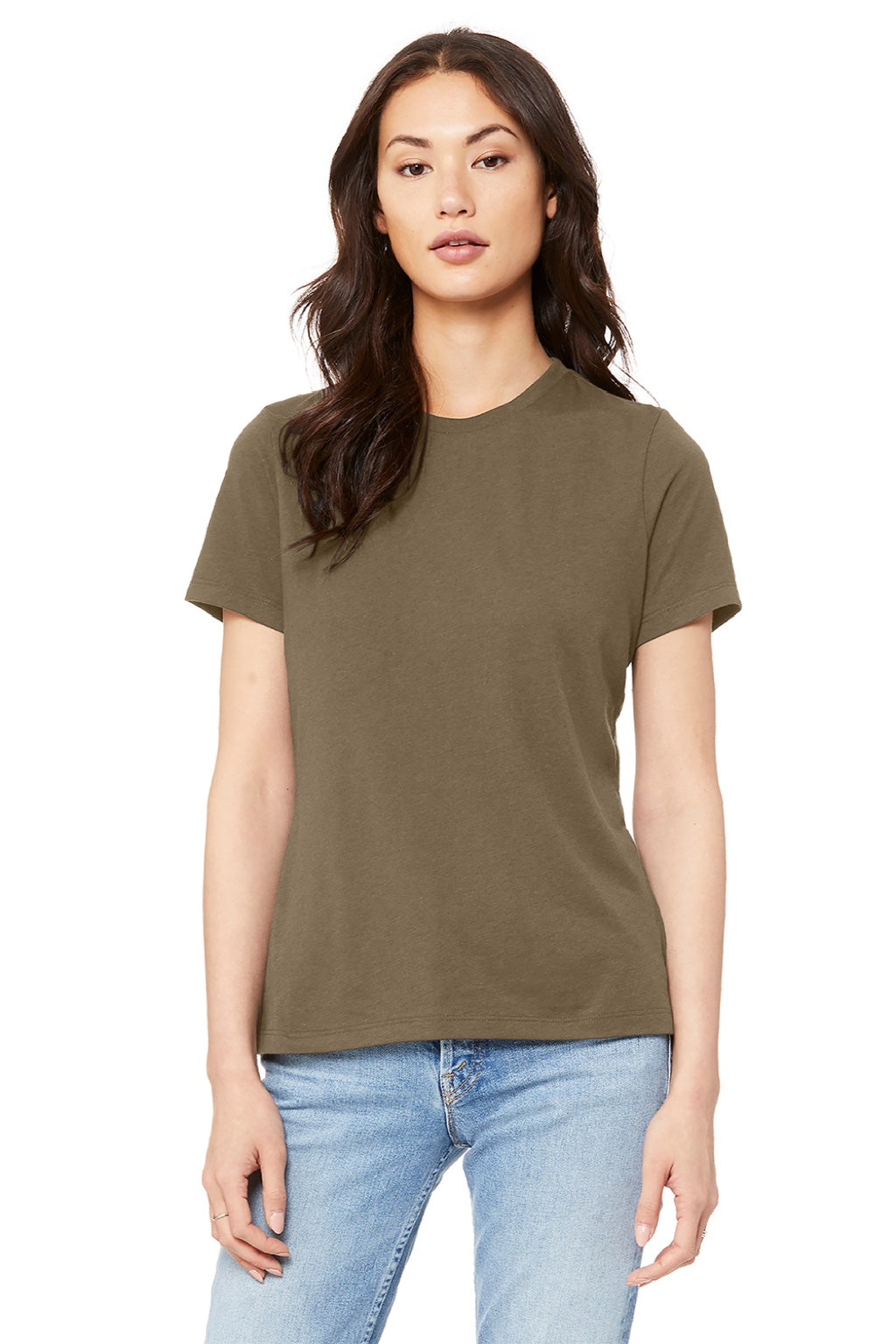 Womens Relaxed Jersey Short Sleeve Crewneck T-Shirt - Vintage Brown - NEW