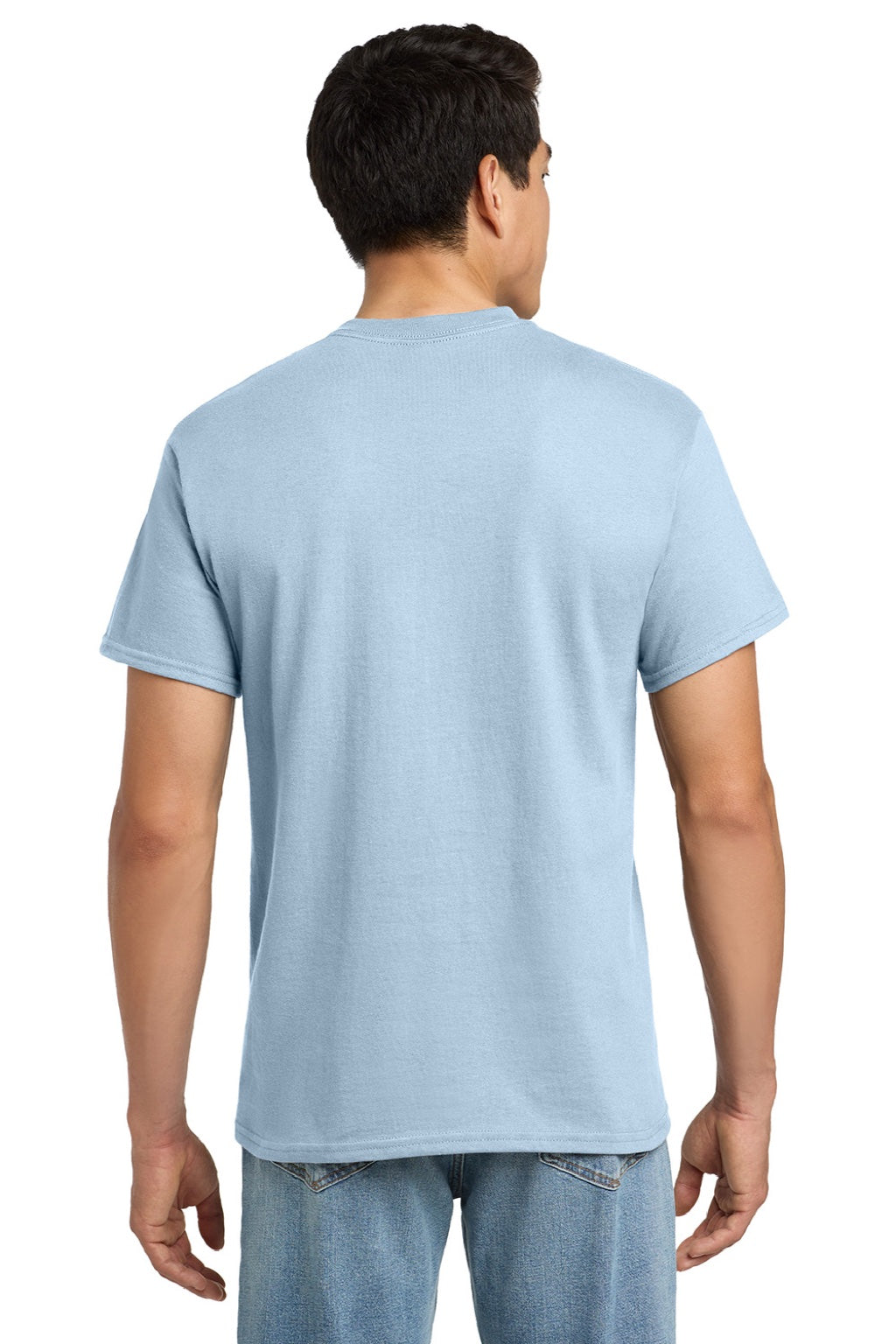 Mens Ultra Short Sleeve Crewneck T-Shirt w/ Pocket - Light Blue - NEW