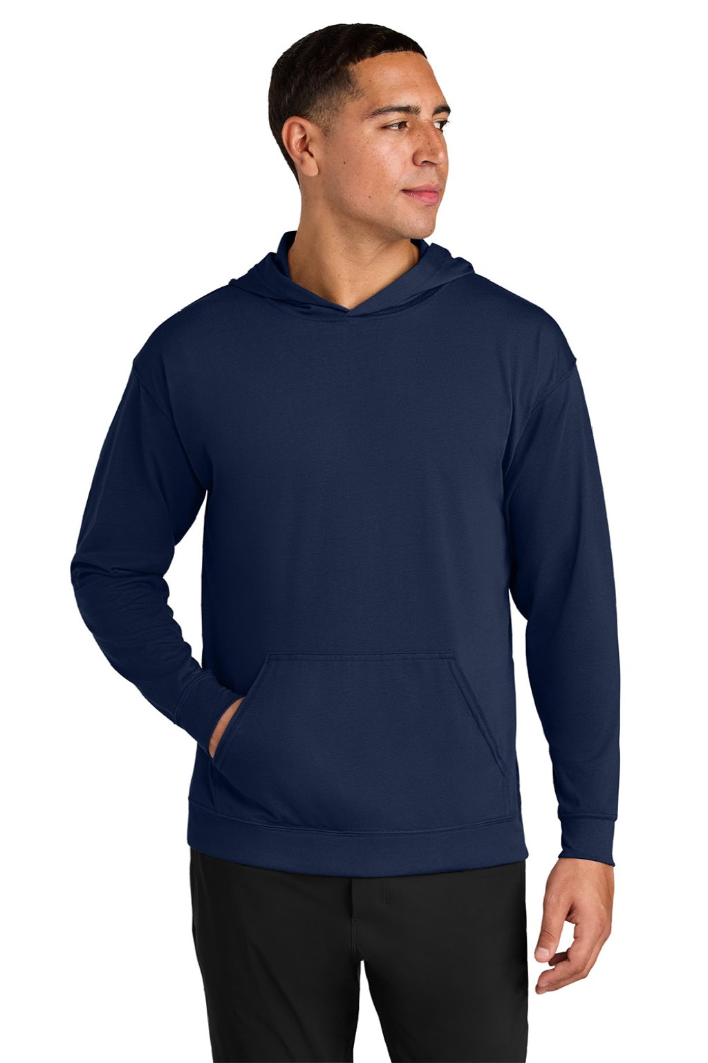 Mens Softek Long Sleeve Hooded T-Shirt Hoodie - Navy Blue - COMING SOON