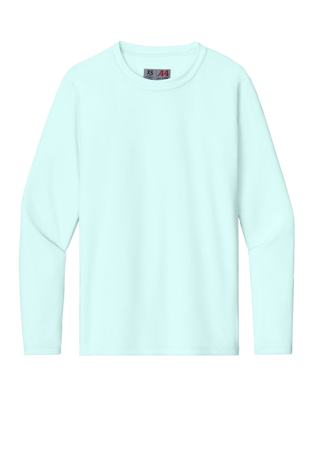 Youth Cooling Performance Long Sleeve Crewneck T-Shirt - Pastel Blue - COMING SOON