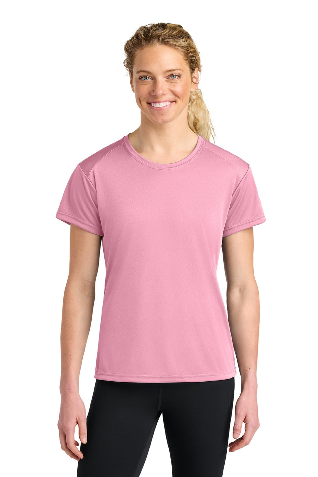 Womens Performance Moisture Wicking Short Sleeve Crewneck T-Shirt - Pink