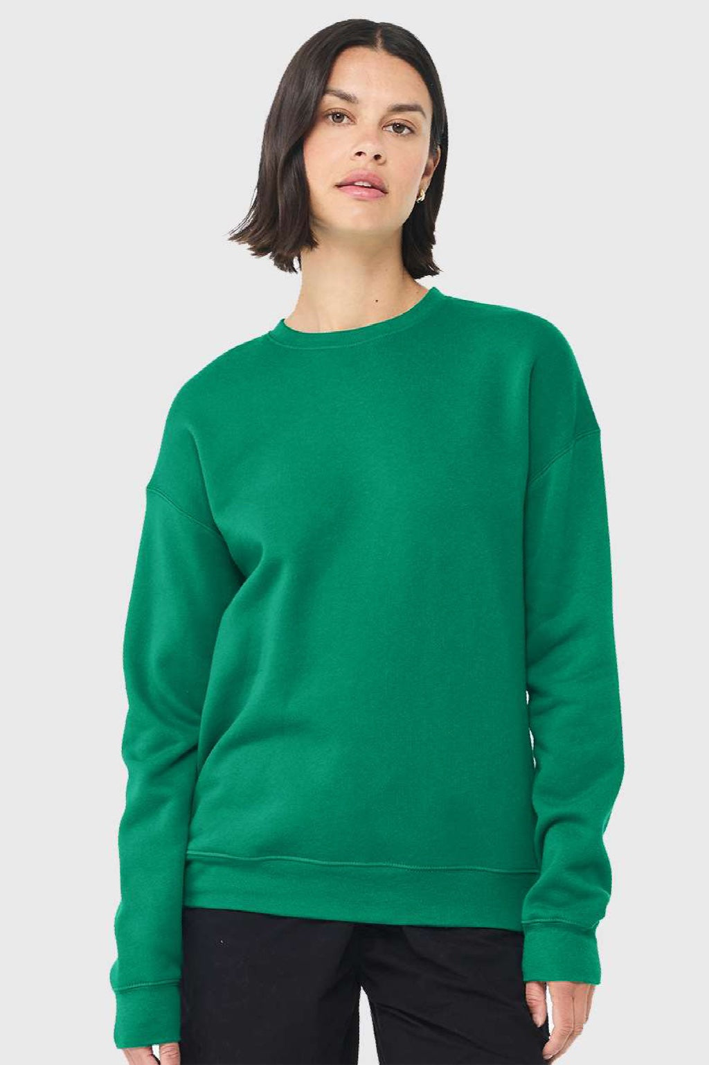 Mens Fleece Crewneck Sweatshirt - Kelly Green - NEW
