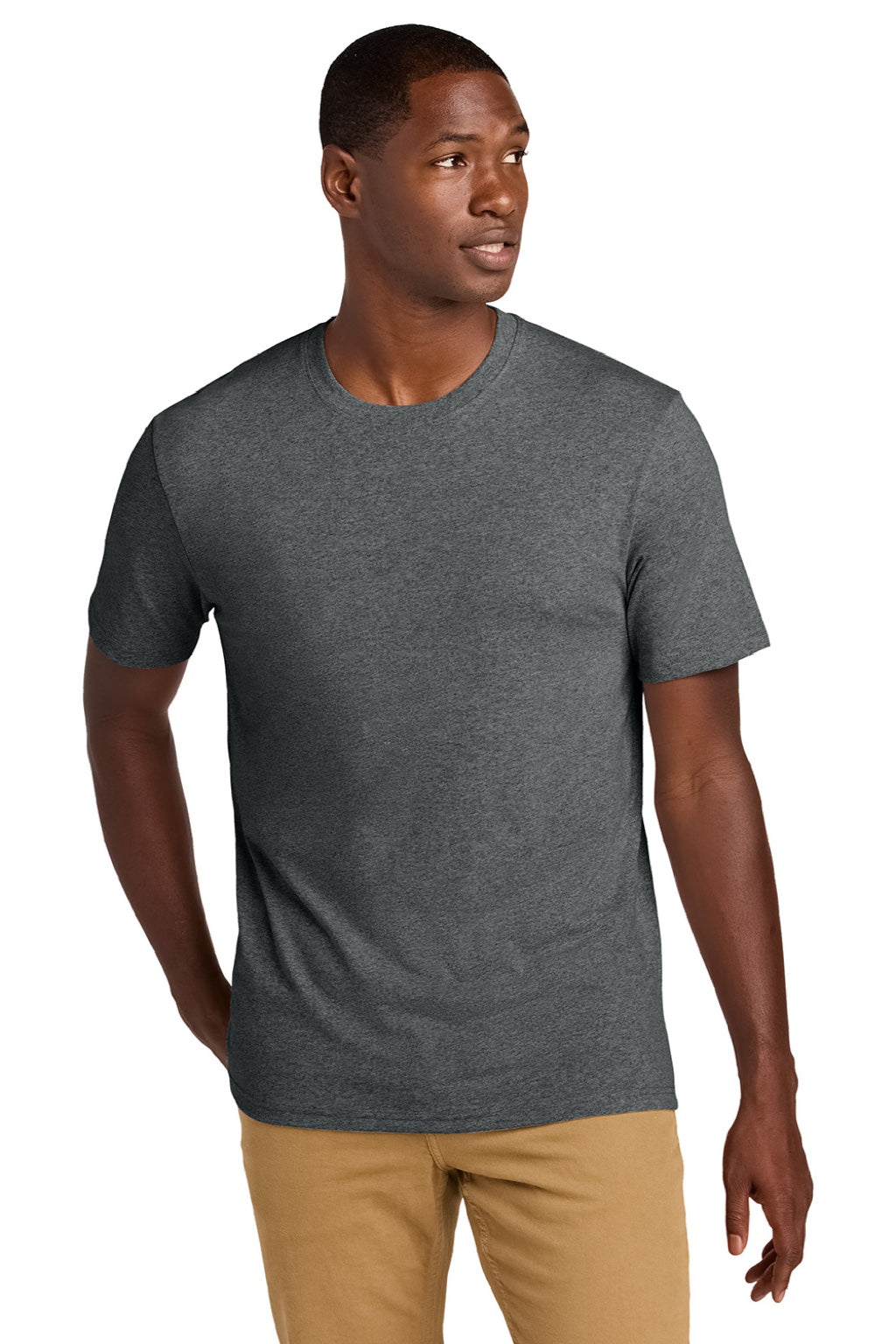 Mens Re-Tee Short Sleeve Crewneck T-Shirt - Heather Deep Grey - NEW