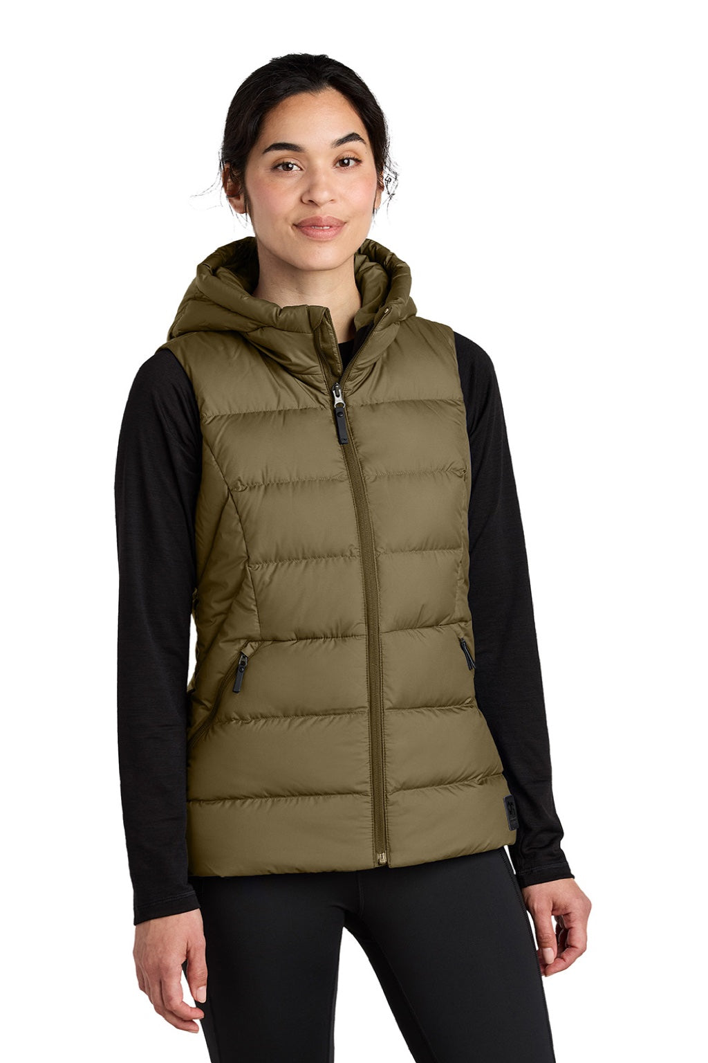 Womens Coldsnap Down Filled Full Zip Hooded Vest - Loden - COMING SOON