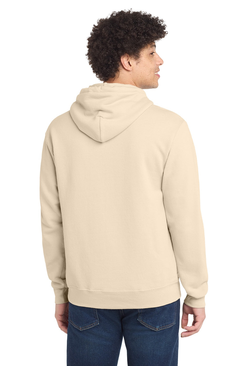 Mens Core Pill Resistant Fleece Hooded Sweatshirt Hoodie w/ Pouch Pocket - Cream - NEW