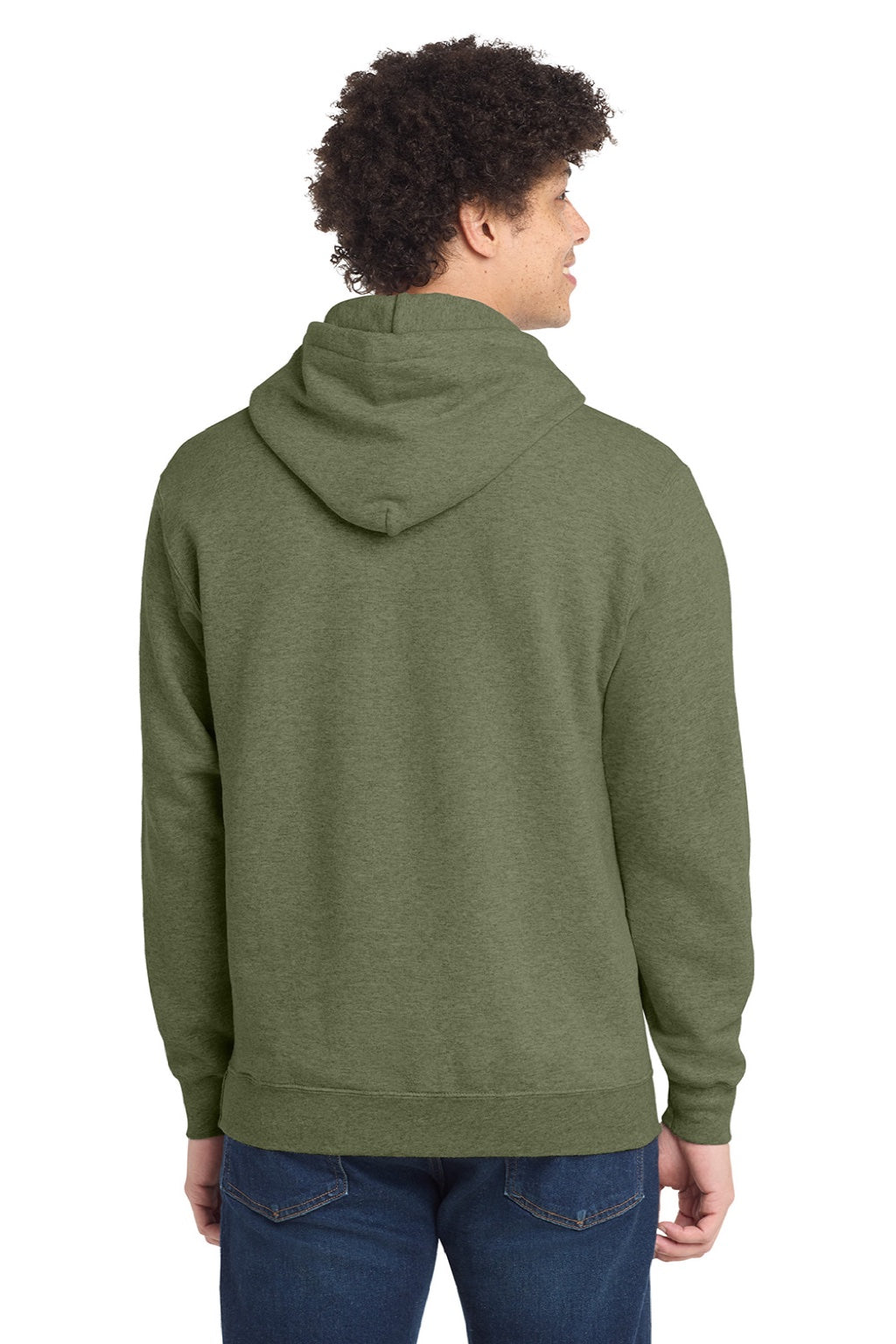 Mens Core Pill Resistant Fleece Hooded Sweatshirt Hoodie w/ Pouch Pocket - Heather Olive Drab Green - NEW