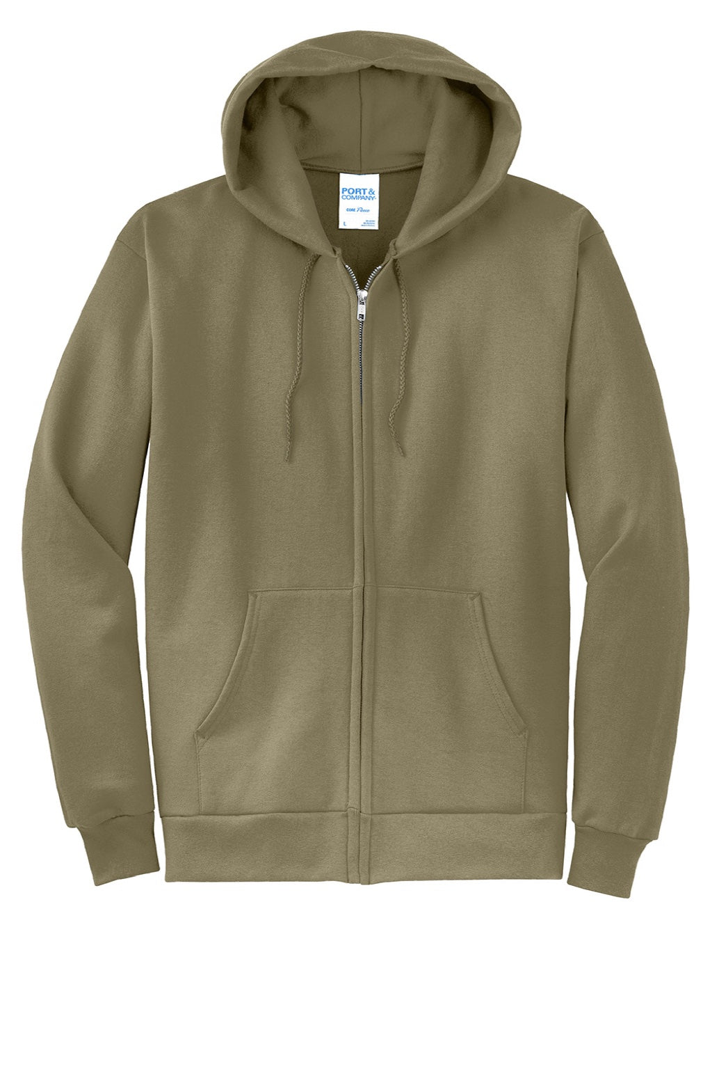 Mens Core Pill Resistant Fleece Full Zip Hooded Sweatshirt Hoodie w/ Pockets - Coyote Brown - NEW