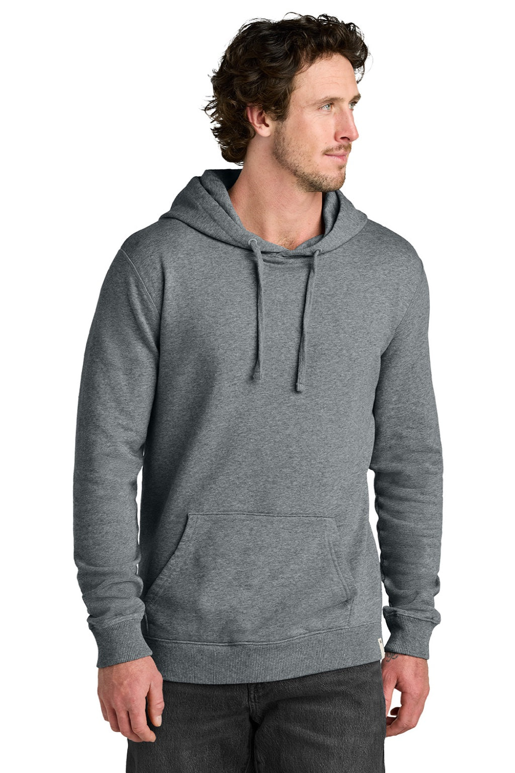 Mens Organic Cotton Fleece Hooded Sweatshirt Hoodie - Heather Grey - COMING SOON