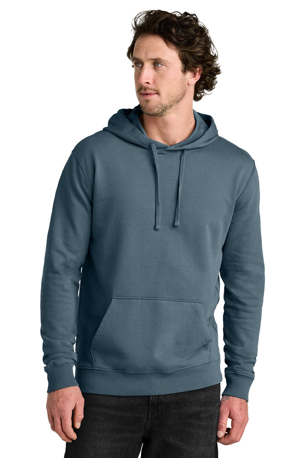 Mens Organic Cotton Fleece Hooded Sweatshirt Hoodie - Vintage Blue - COMING SOON