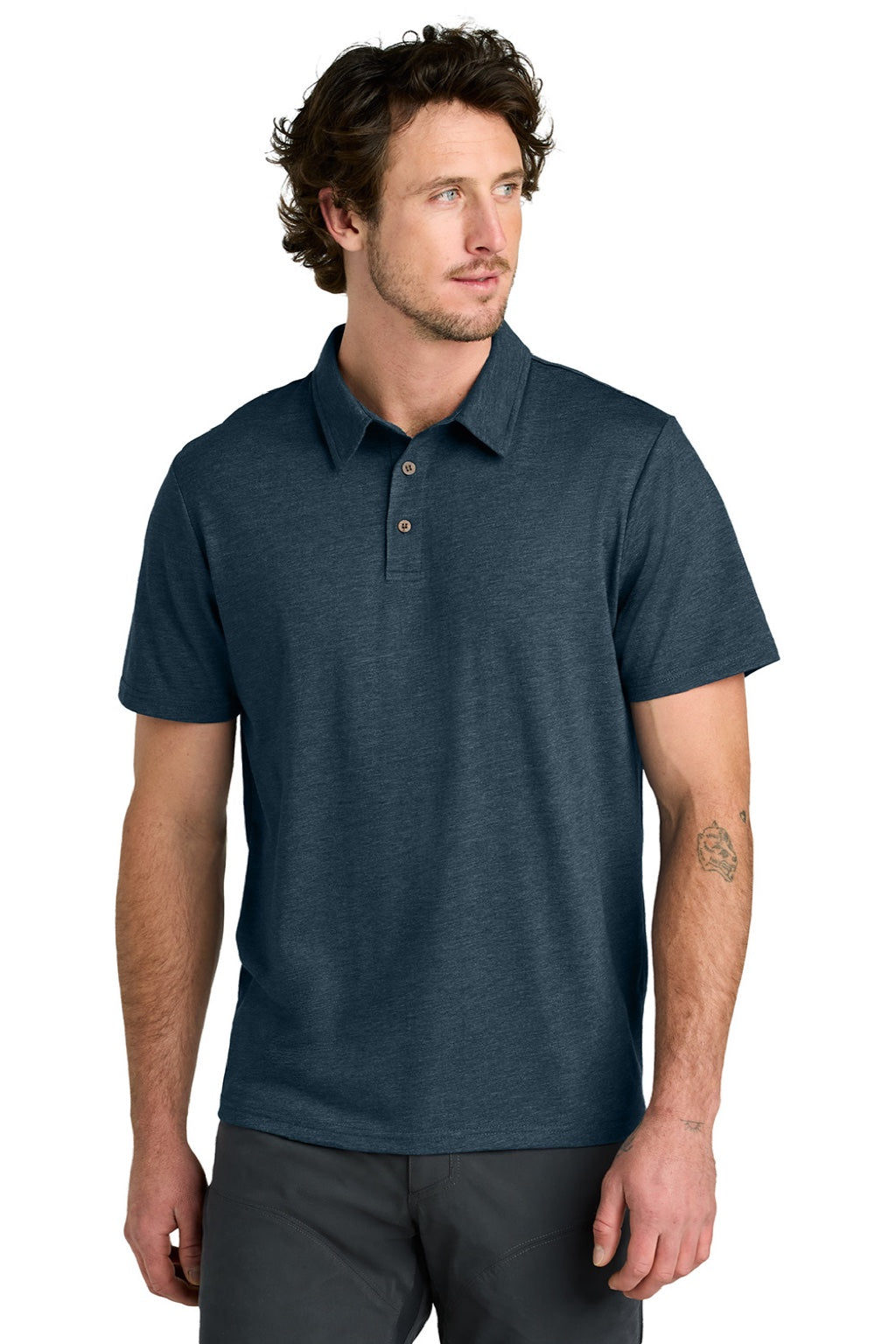Mens TreeBlend Short Sleeve Polo Shirt - Heather Moonlit Ocean Blue - COMING SOON