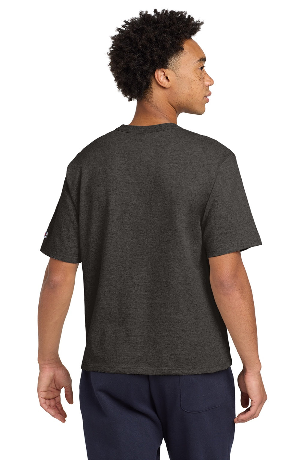 Mens Heritage Short Sleeve Crewneck T-Shirt - Heather Charcoal Grey - NEW