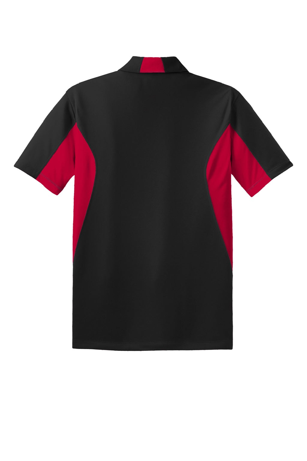 Mens Sport-Wick Moisture Wicking Short Sleeve Polo Shirt - Black/Deep Red - NEW