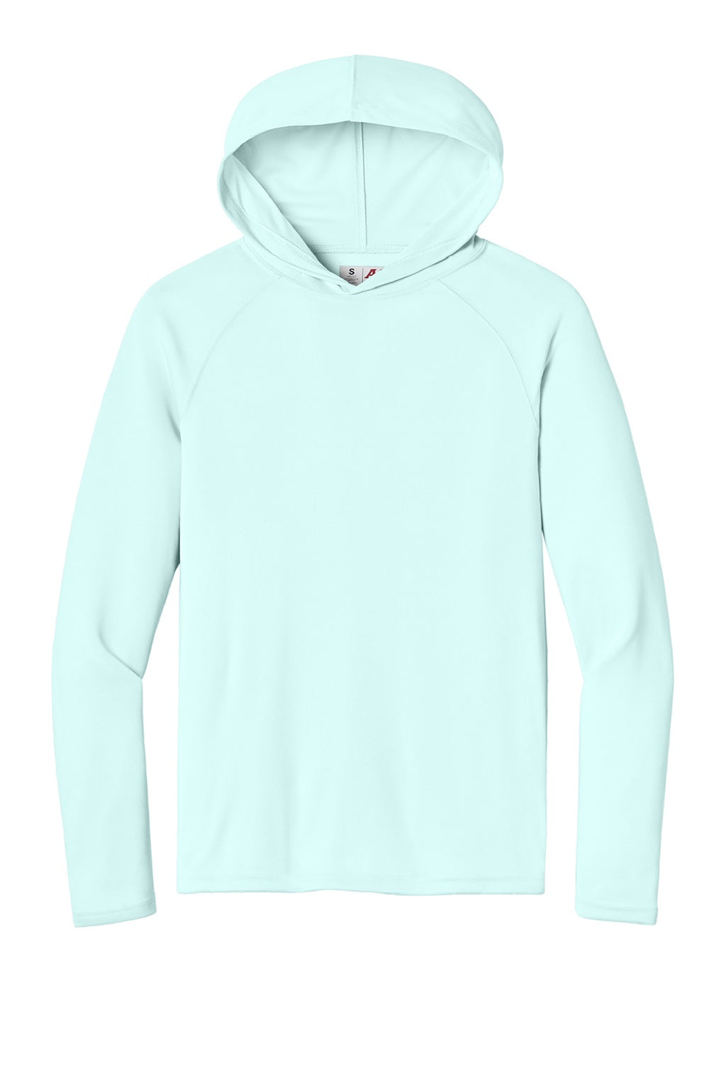 Mens Performance Moisture Wicking Long Sleeve Hooded T-Shirt Hoodie - Pastel Blue