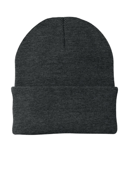 Hats Unisex Knit Beanie - Heather Charcoal Grey - NEW