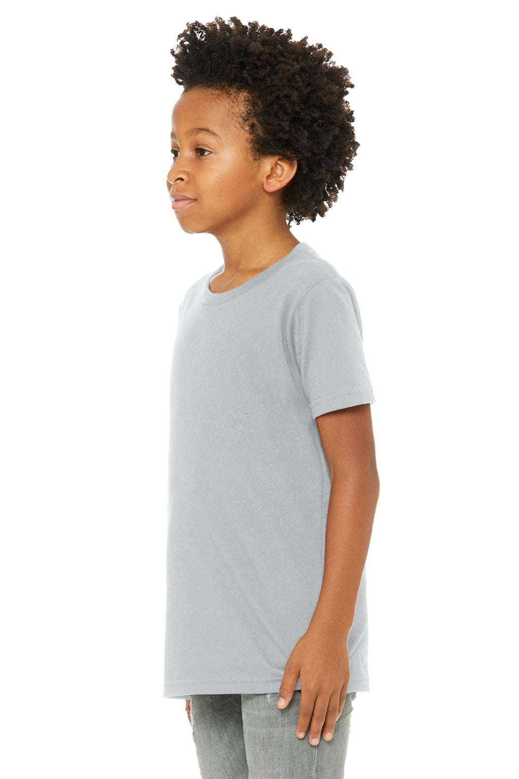 Youth Jersey Short Sleeve Crewneck T-Shirt - Solid Athletic Grey - NEW