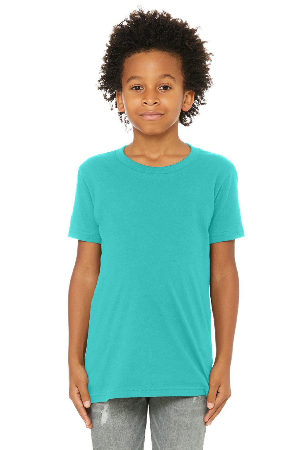Youth Jersey Short Sleeve Crewneck T-Shirt - Teal Green - NEW