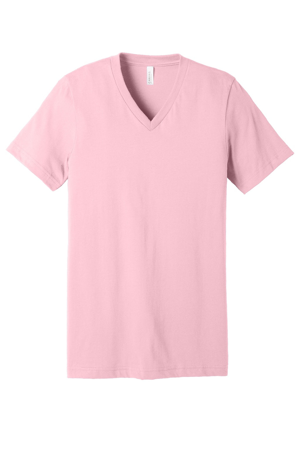 Mens Jersey Short Sleeve V-Neck T-Shirt - Pink - NEW