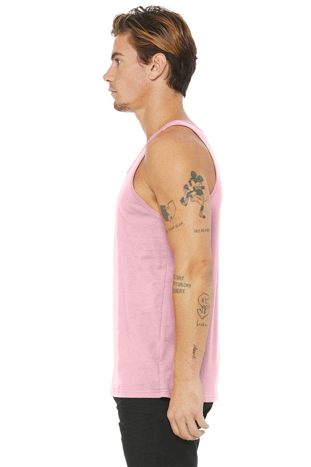 Mens Jersey Tank Top - Pink - NEW