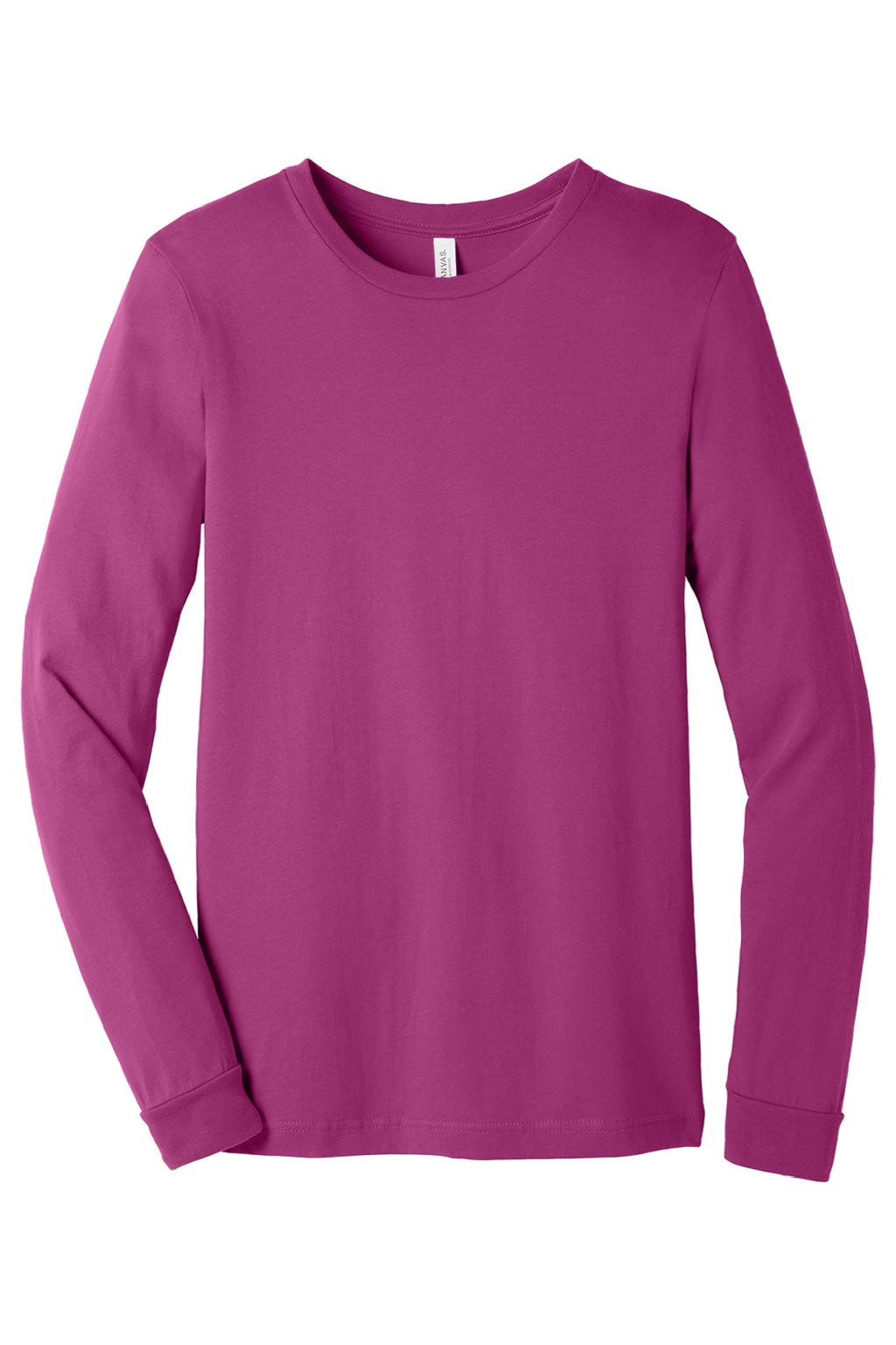 Mens Jersey Long Sleeve Crewneck T-Shirt - Berry Pink - NEW