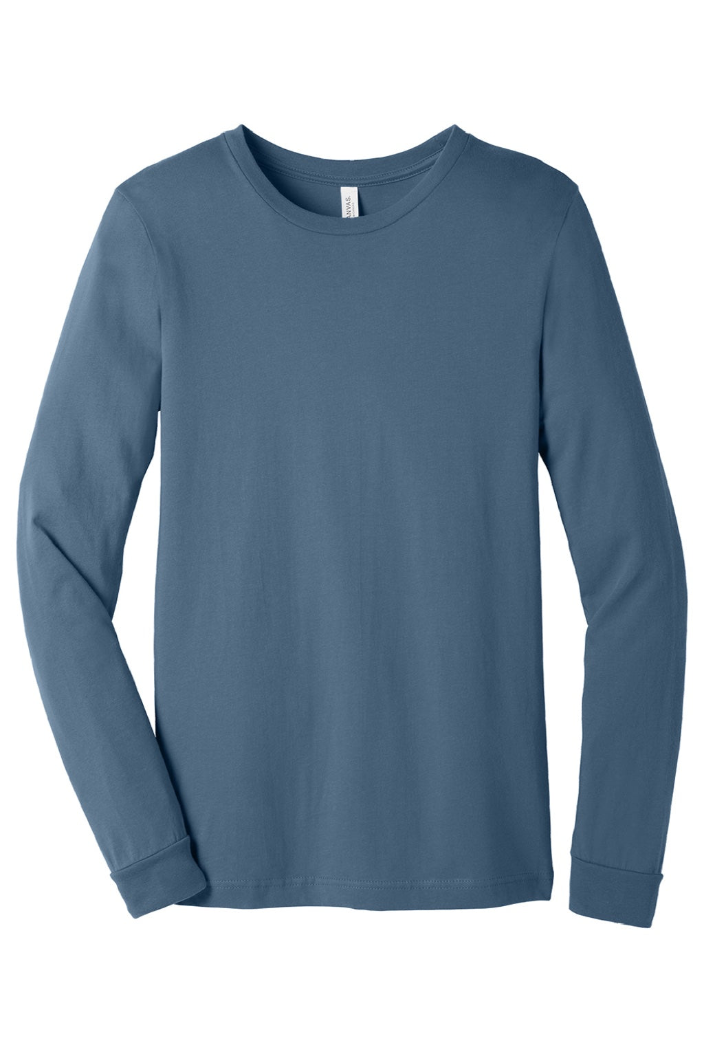 Mens Jersey Long Sleeve Crewneck T-Shirt - Steel Blue - NEW