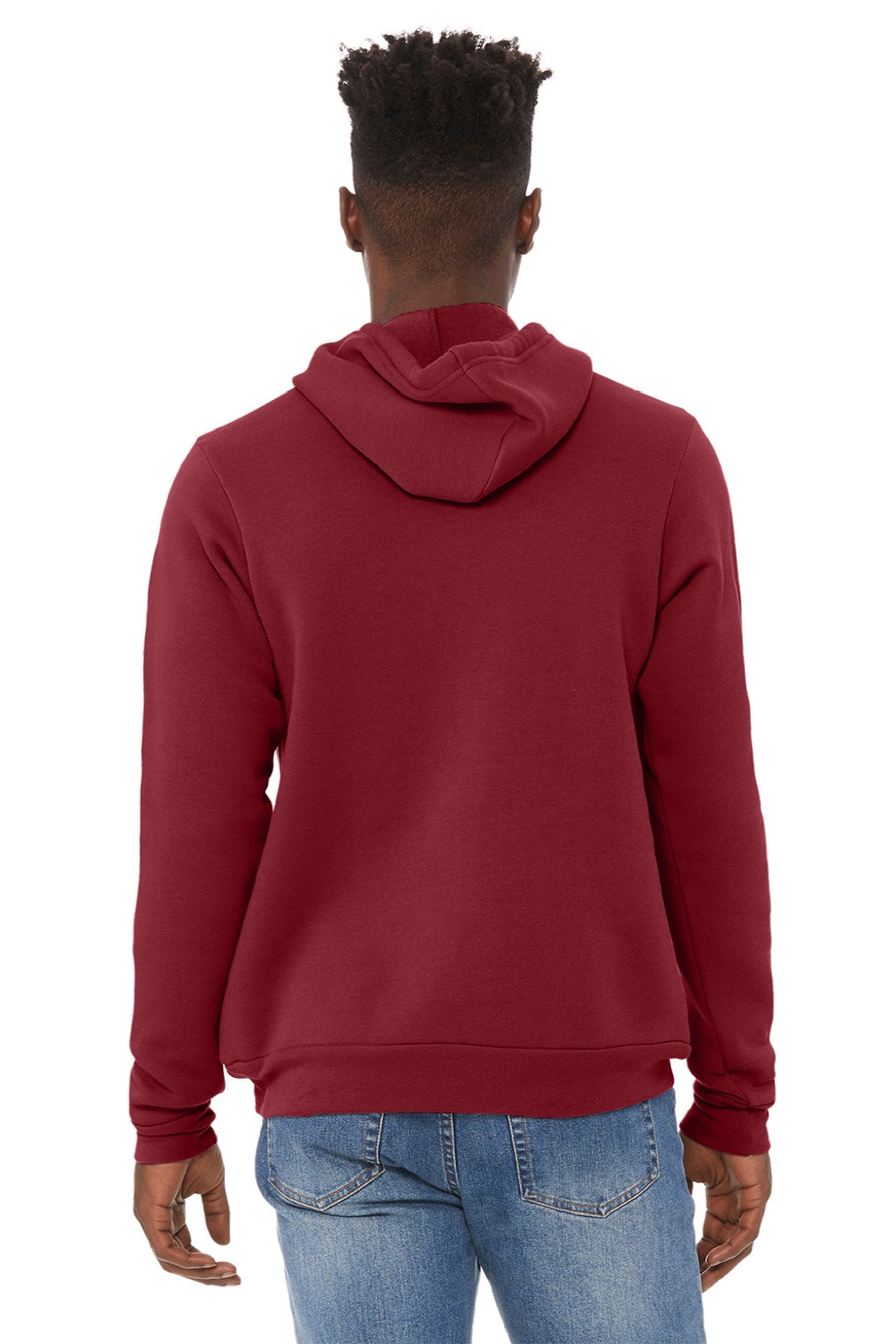 Mens Sponge Fleece Hooded Sweatshirt Hoodie w/ Pouch Pocket - Cardinal Red - NEW