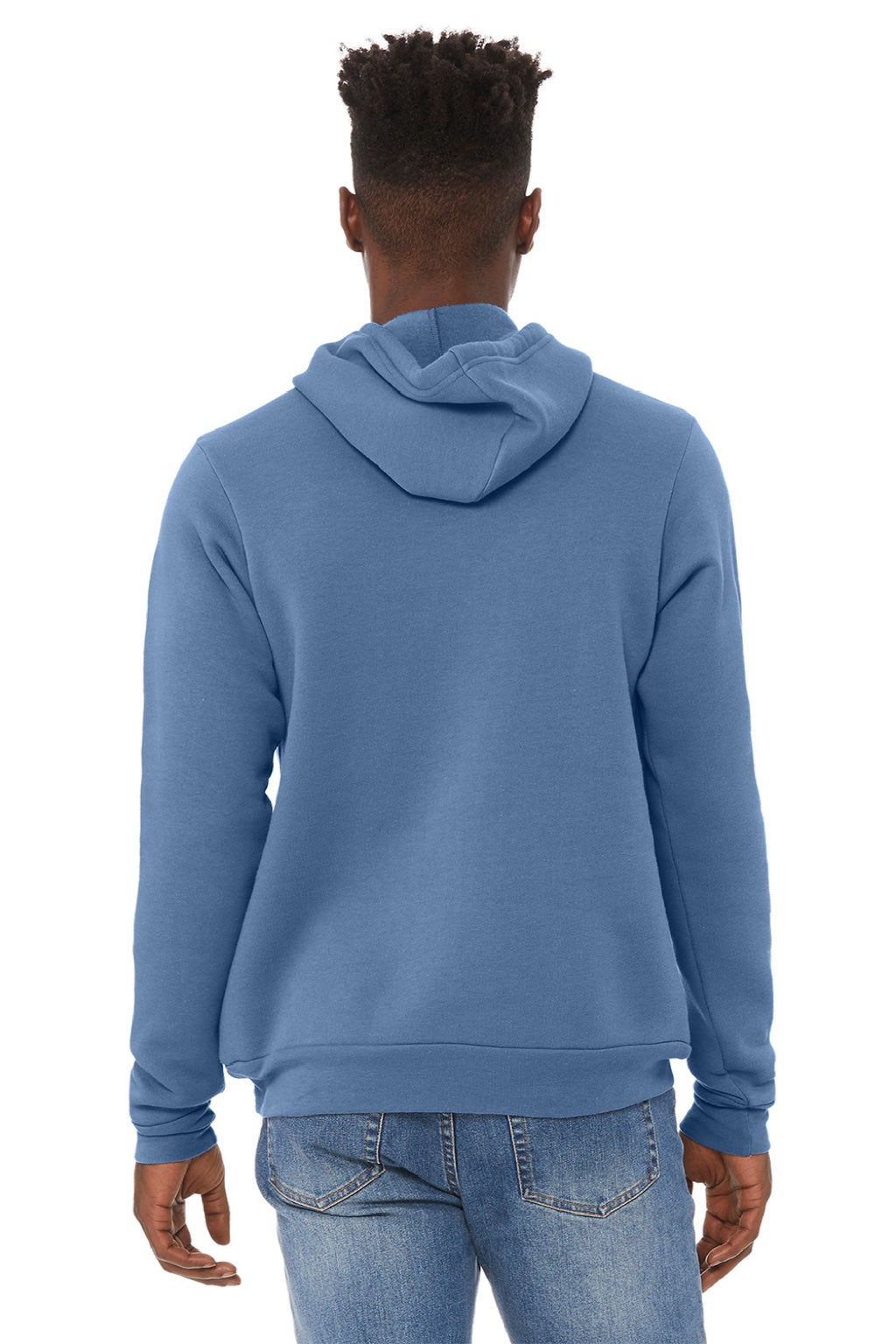 Mens Sponge Fleece Hooded Sweatshirt Hoodie w/ Pouch Pocket - Lavender Blue - NEW