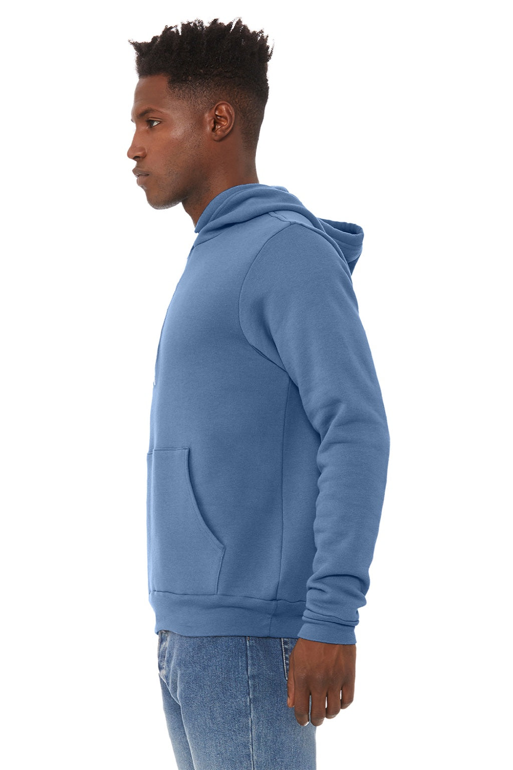 Mens Sponge Fleece Hooded Sweatshirt Hoodie w/ Pouch Pocket - Lavender Blue - NEW