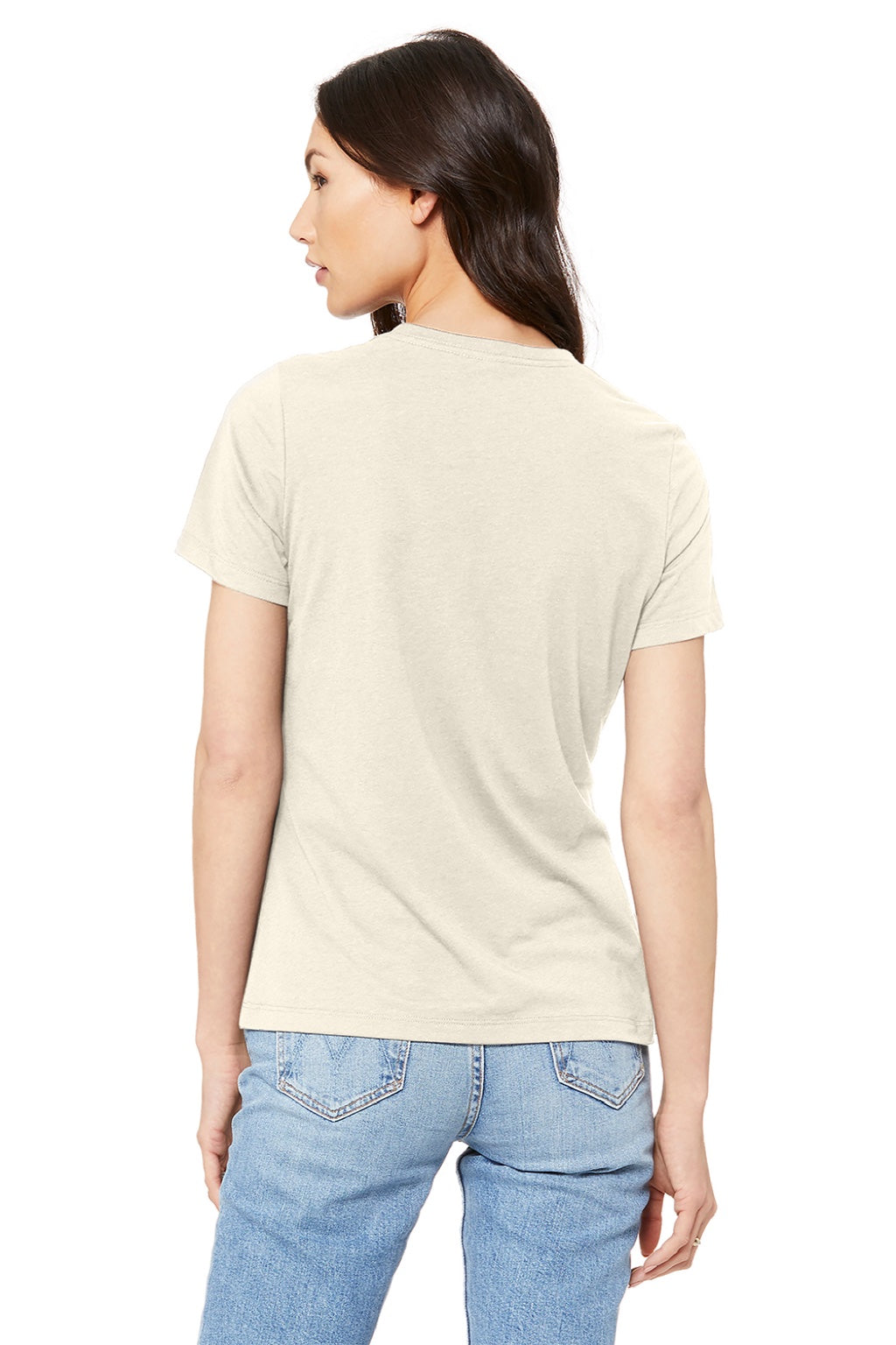 Womens Relaxed Jersey Short Sleeve Crewneck T-Shirt - Natural - NEW