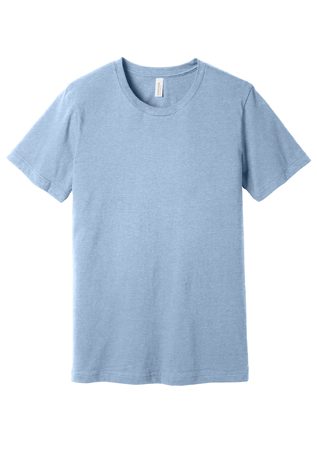 Mens Heather CVC Short Sleeve Crewneck T-Shirt - Heather Baby Blue - NEW