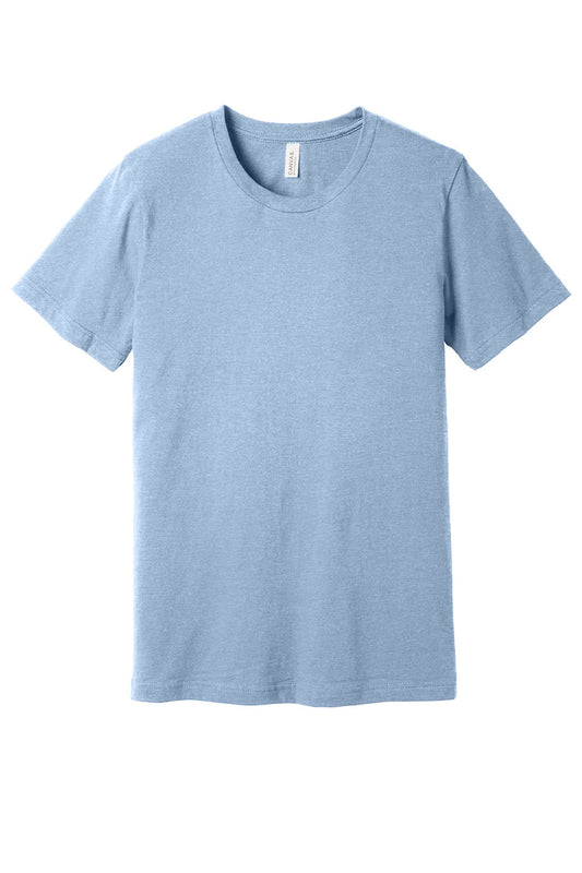 Mens Heather CVC Short Sleeve Crewneck T-Shirt - Heather Baby Blue - NEW