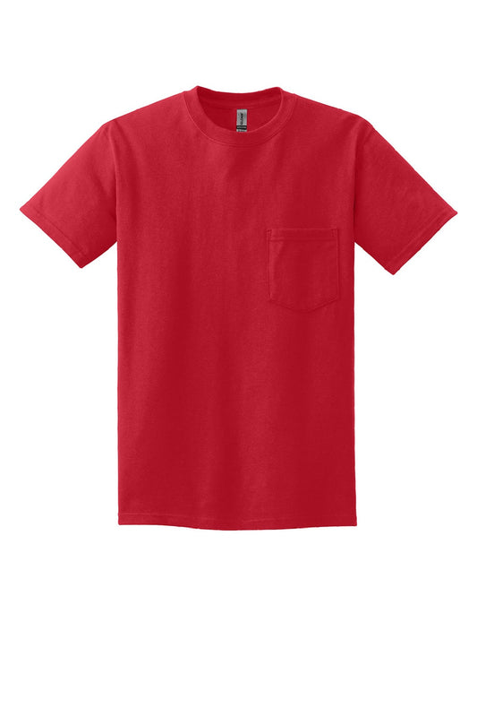Mens Ultra Short Sleeve Crewneck T-Shirt w/ Pocket - Red - NEW