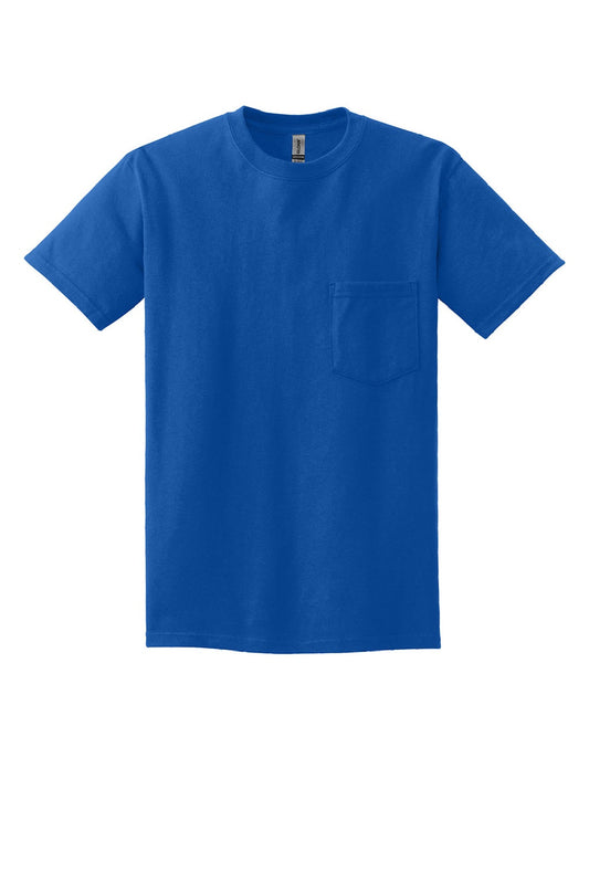Mens Ultra Short Sleeve Crewneck T-Shirt w/ Pocket - Royal Blue - NEW
