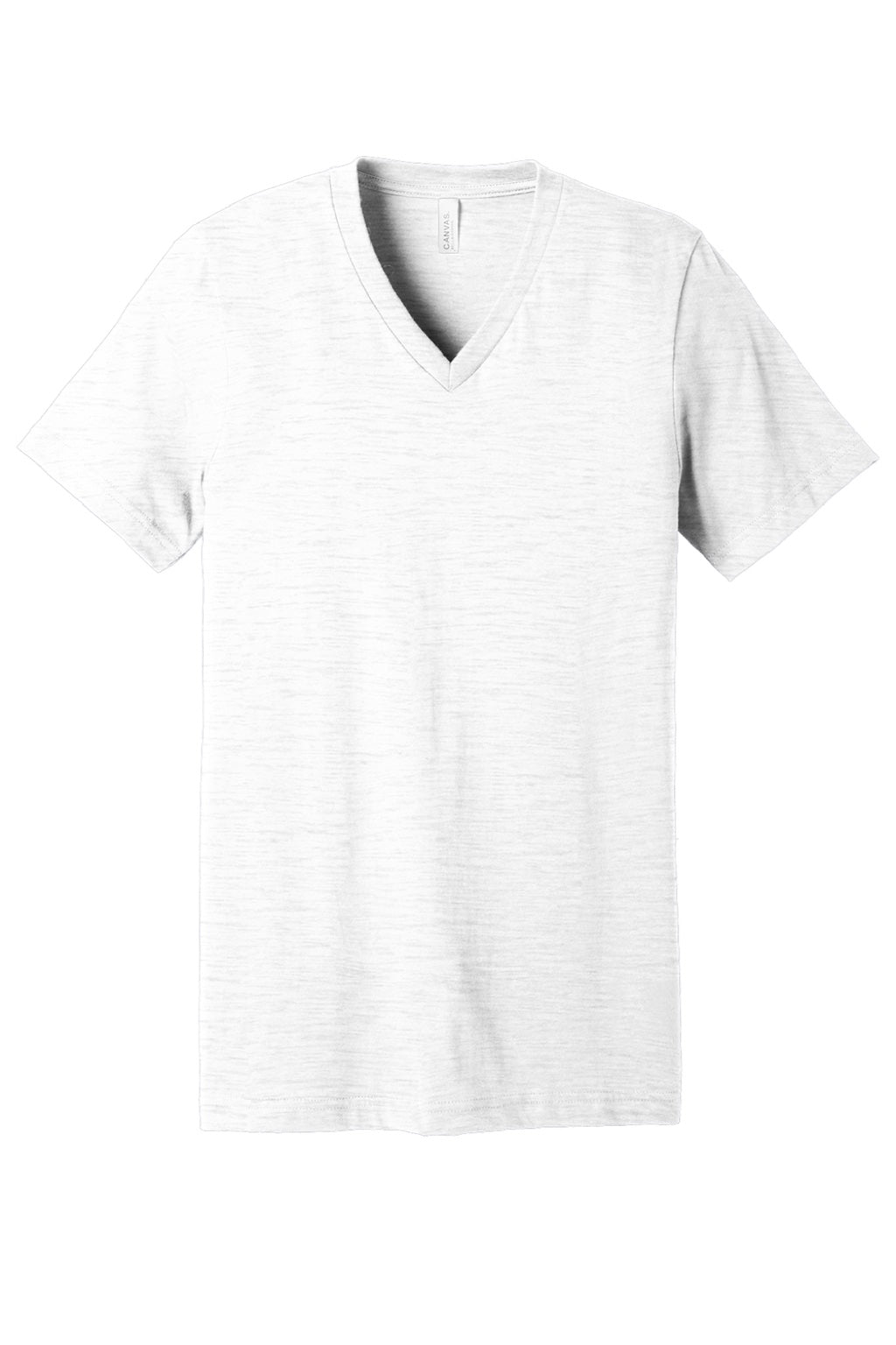 Mens Textured Jersey Short Sleeve V-Neck T-Shirt - White Slub - NEW