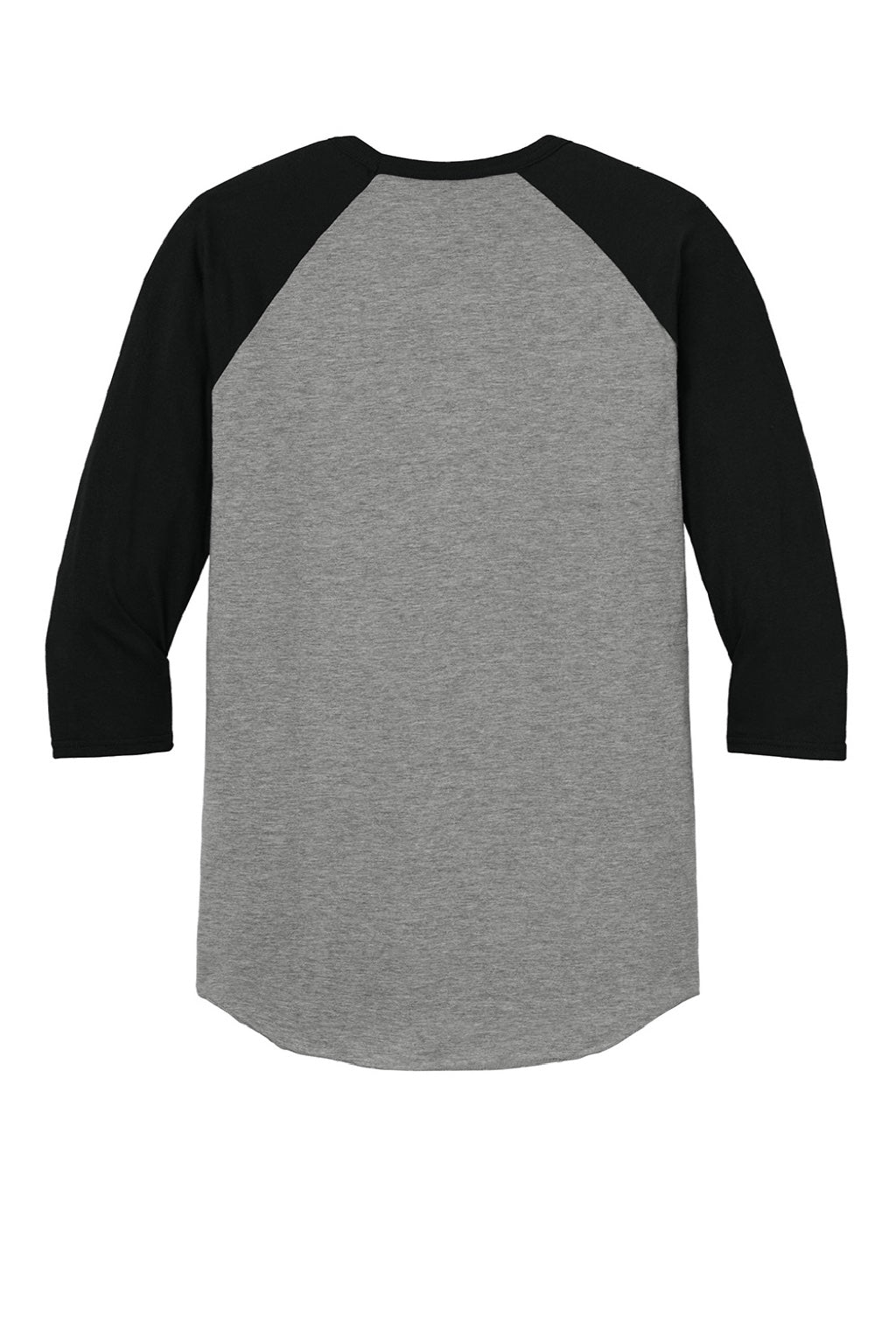 Mens Premium Blend Baseball Moisture Wicking 3/4 Sleeve Crewneck T-Shirt - Oxford Grey/Ink Black - NEW