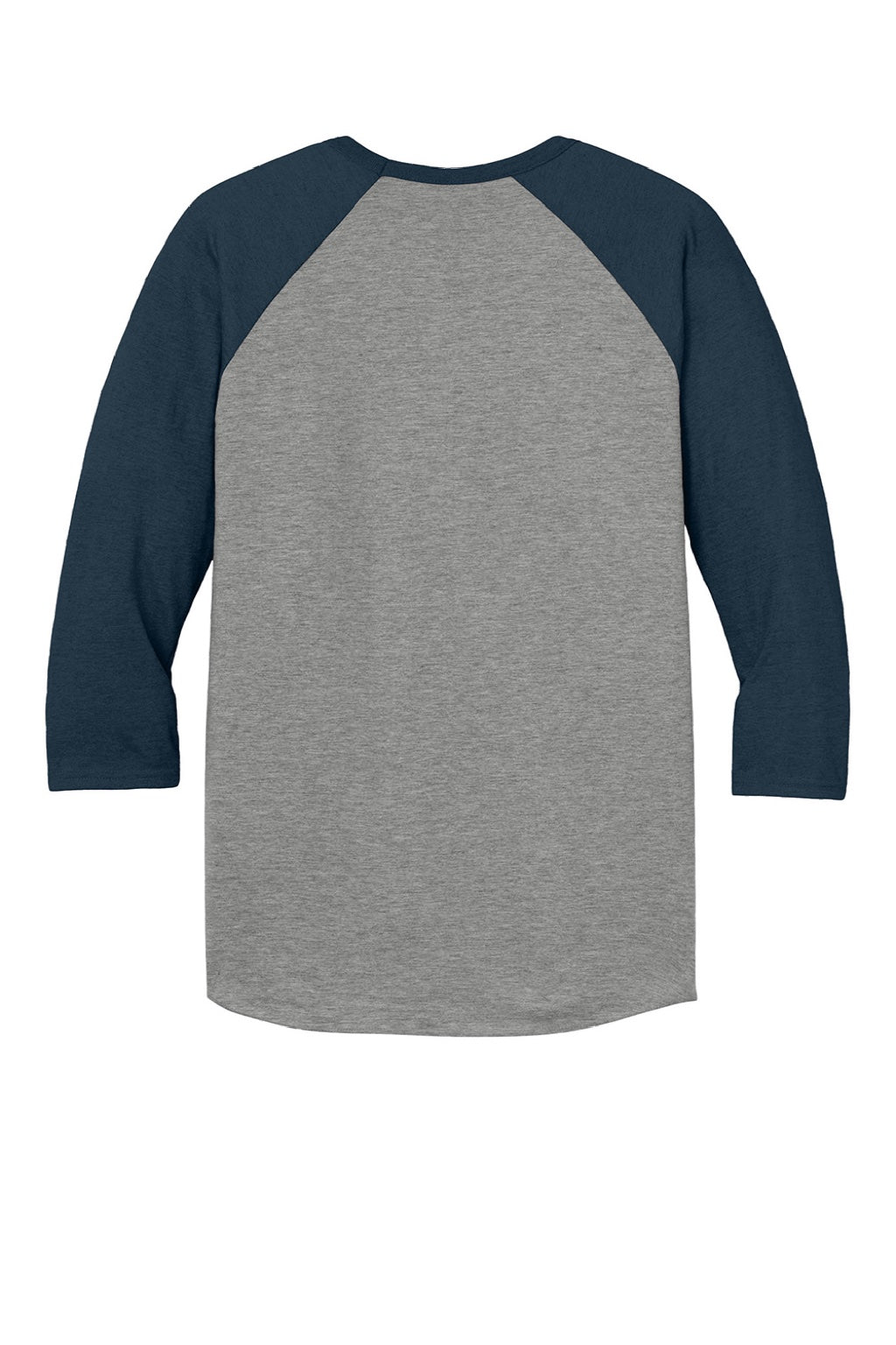 Mens Premium Blend Baseball Moisture Wicking 3/4 Sleeve Crewneck T-Shirt - Oxford Grey/Heather Indigo Blue - NEW