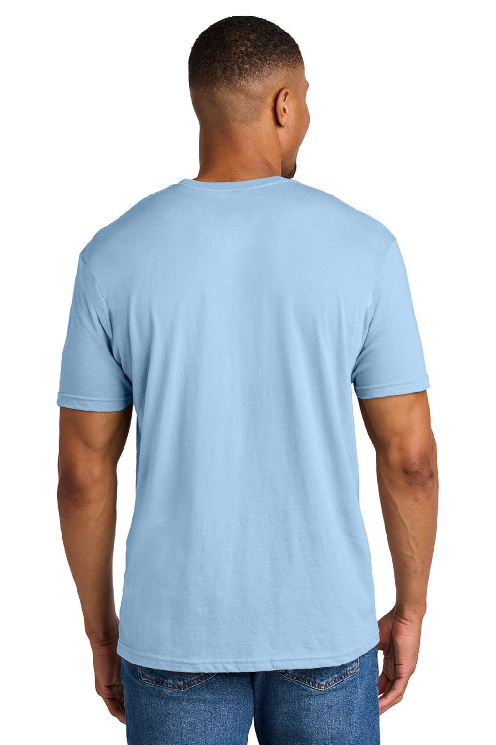 Mens Softstyle CVC Short Sleeve Crewneck T-Shirt - Light Blue Mist - NEW