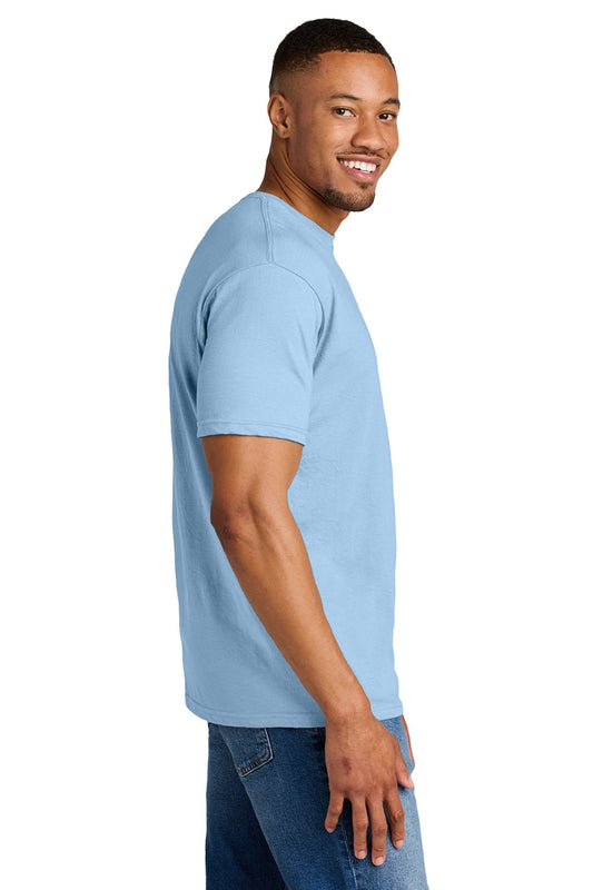 Mens Softstyle CVC Short Sleeve Crewneck T-Shirt - Light Blue Mist - NEW