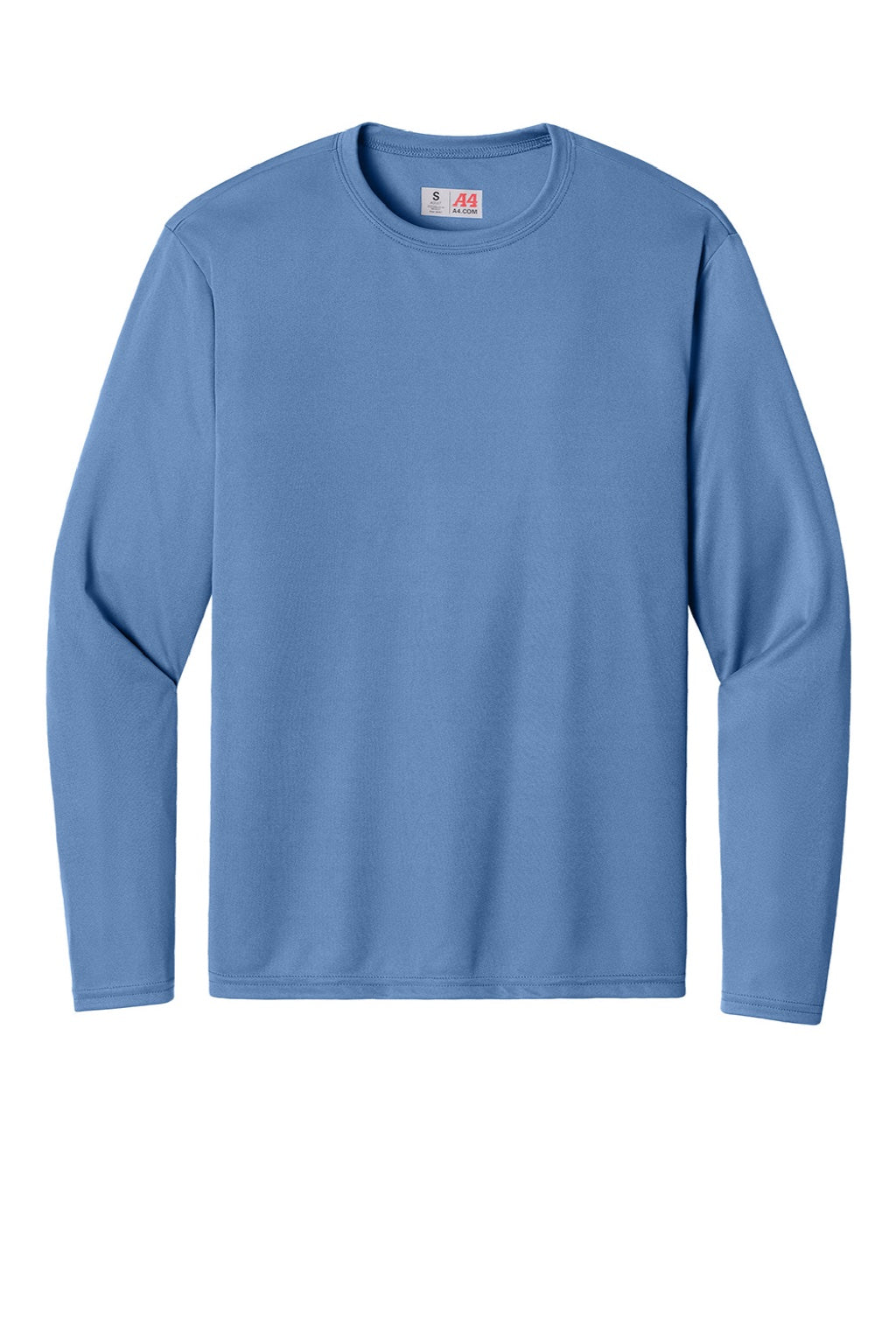 Mens Performance Moisture Wicking Long Sleeve Crewneck T-Shirt - Light Blue