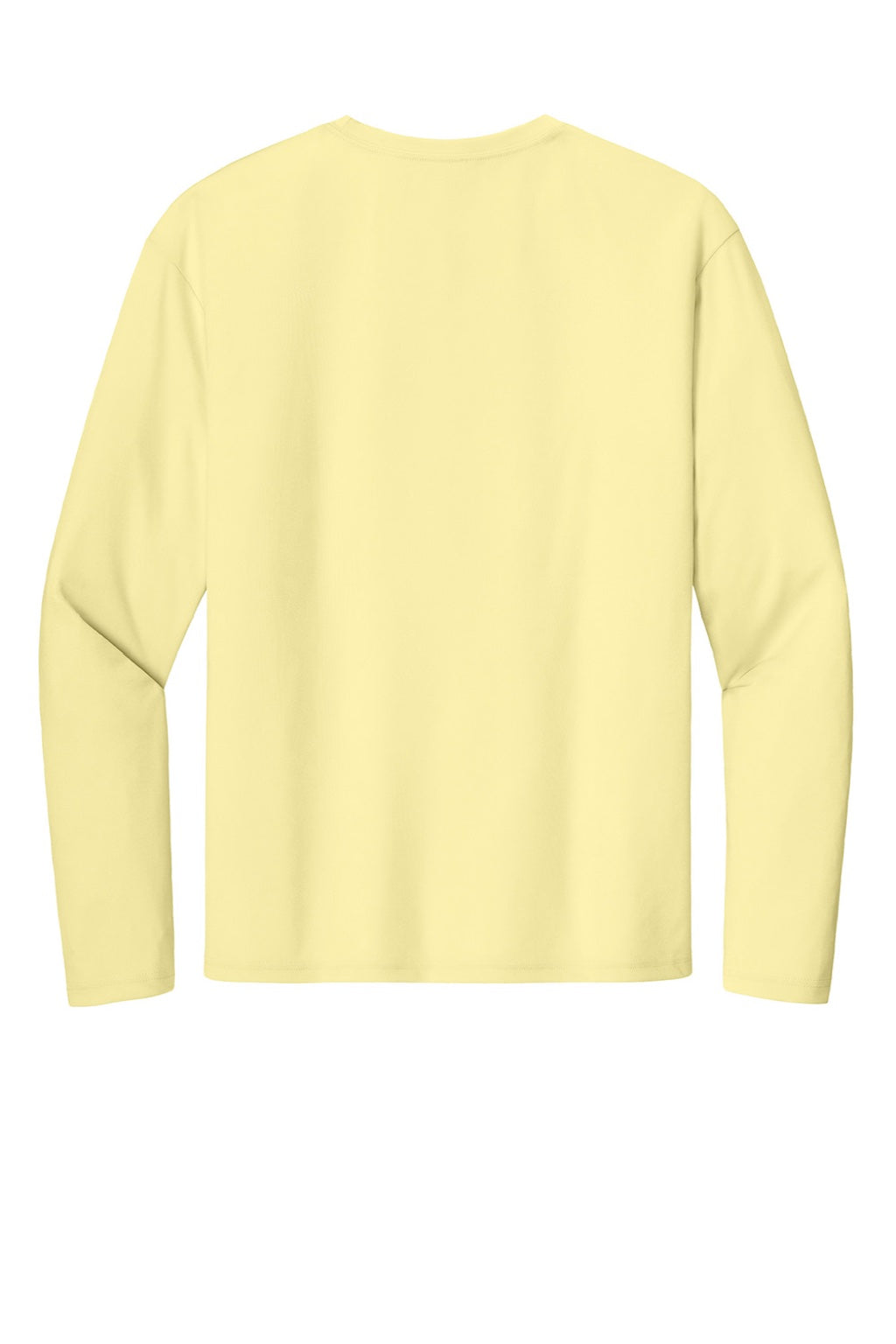 Mens Performance Moisture Wicking Long Sleeve Crewneck T-Shirt - Light Yellow