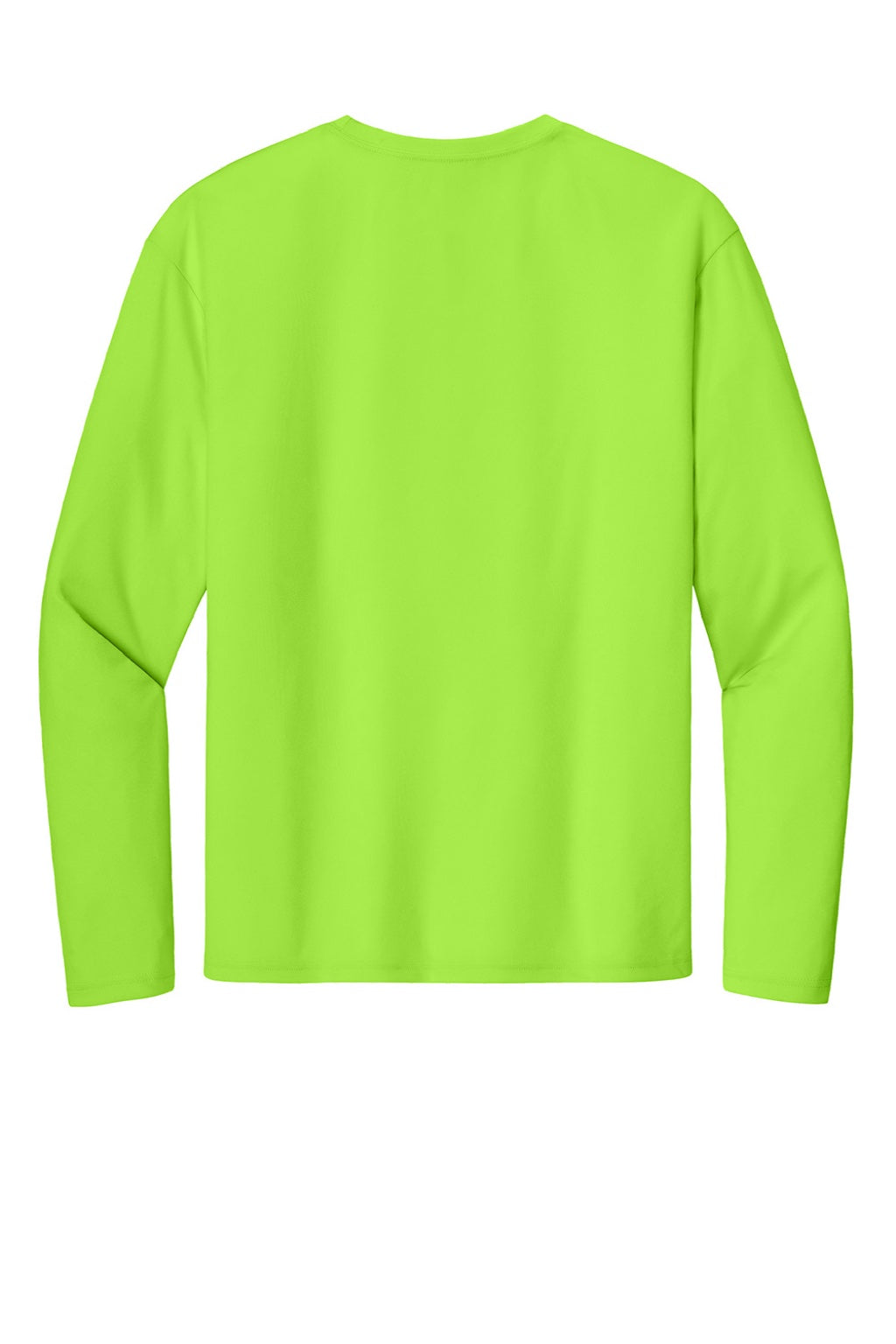 Mens Performance Moisture Wicking Long Sleeve Crewneck T-Shirt - Lime Green