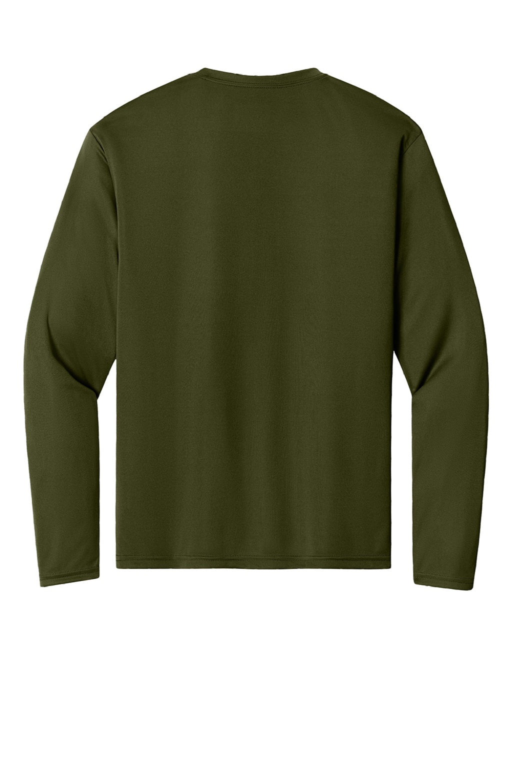 Mens Performance Moisture Wicking Long Sleeve Crewneck T-Shirt - Military Green
