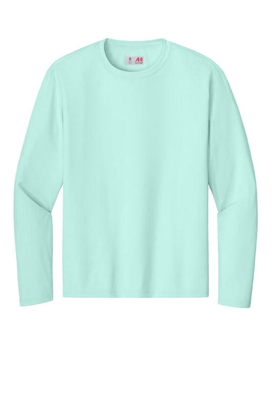 Mens Performance Moisture Wicking Long Sleeve Crewneck T-Shirt - Pastel Mint