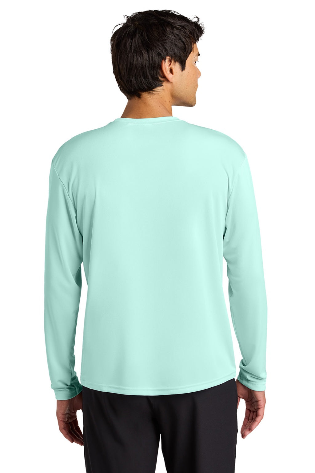 Mens Performance Moisture Wicking Long Sleeve Crewneck T-Shirt - Pastel Mint