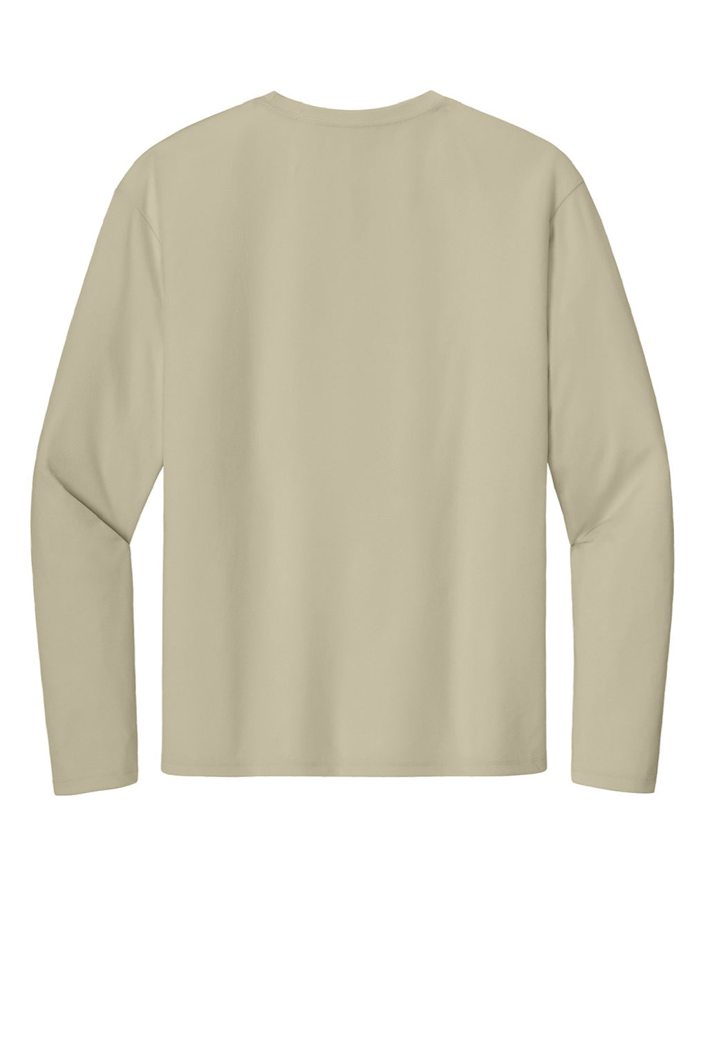 Mens Performance Moisture Wicking Long Sleeve Crewneck T-Shirt - Sand