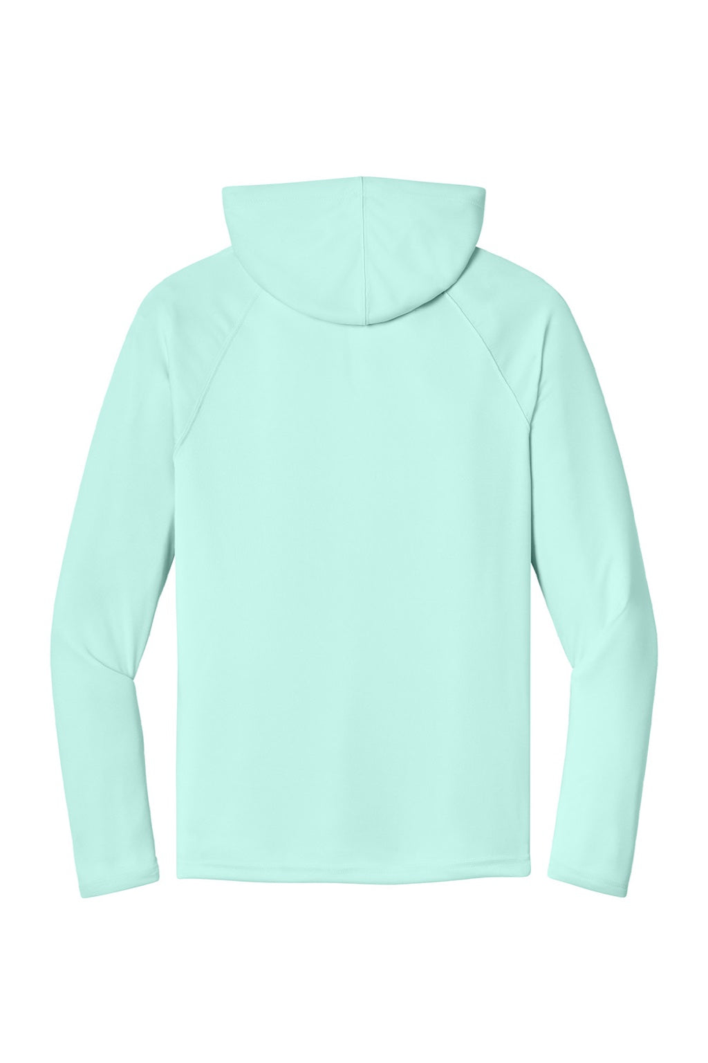 Mens Performance Moisture Wicking Long Sleeve Hooded T-Shirt Hoodie - Pastel Mint