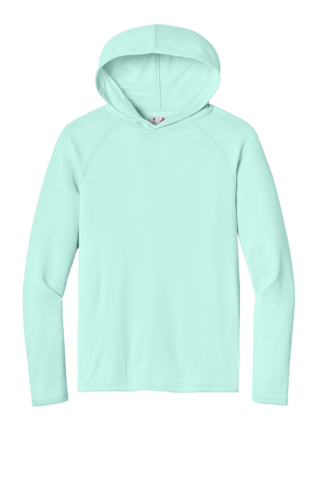 Mens Performance Moisture Wicking Long Sleeve Hooded T-Shirt Hoodie - Pastel Mint