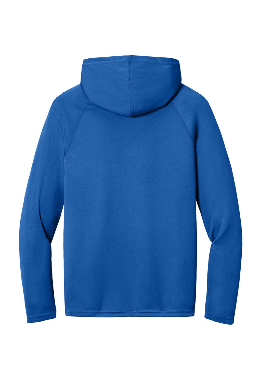 Mens Performance Moisture Wicking Long Sleeve Hooded T-Shirt Hoodie - Royal Blue