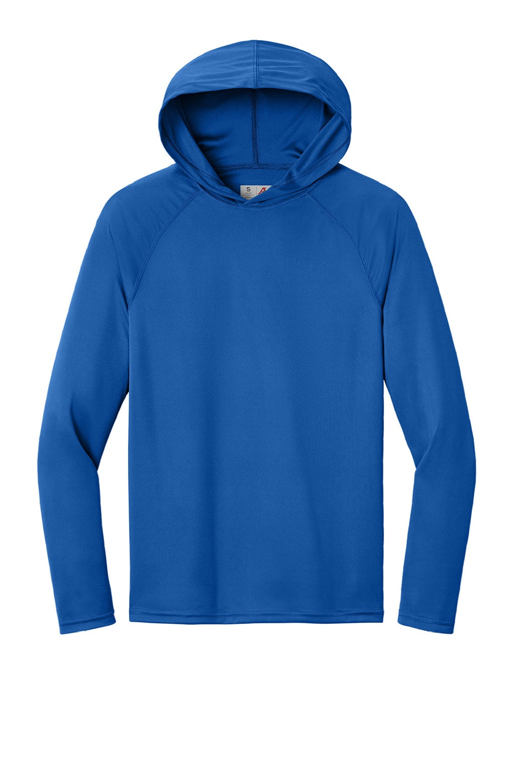 Mens Performance Moisture Wicking Long Sleeve Hooded T-Shirt Hoodie - Royal Blue