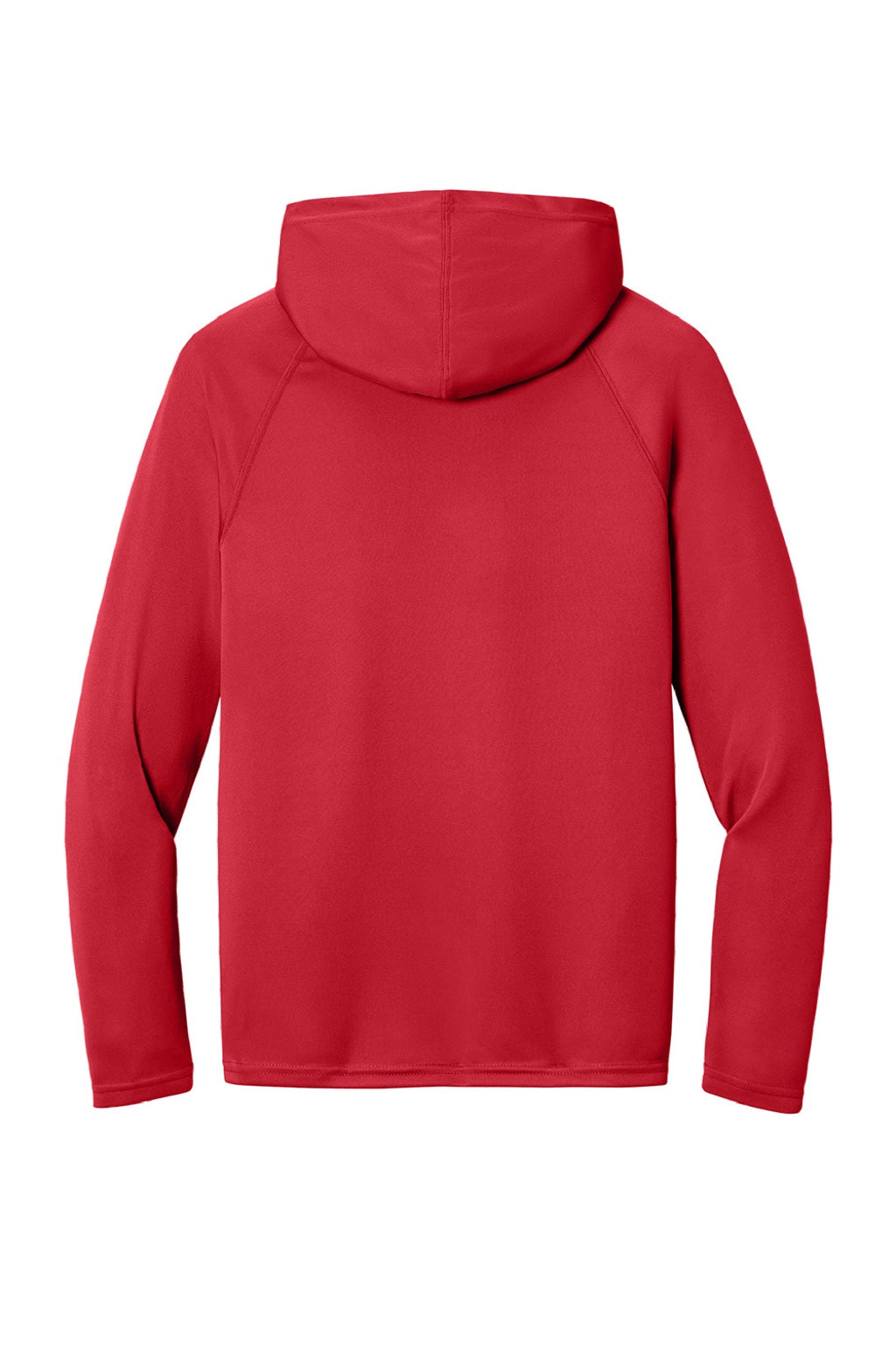 Mens Performance Moisture Wicking Long Sleeve Hooded T-Shirt Hoodie - Scarlet Red