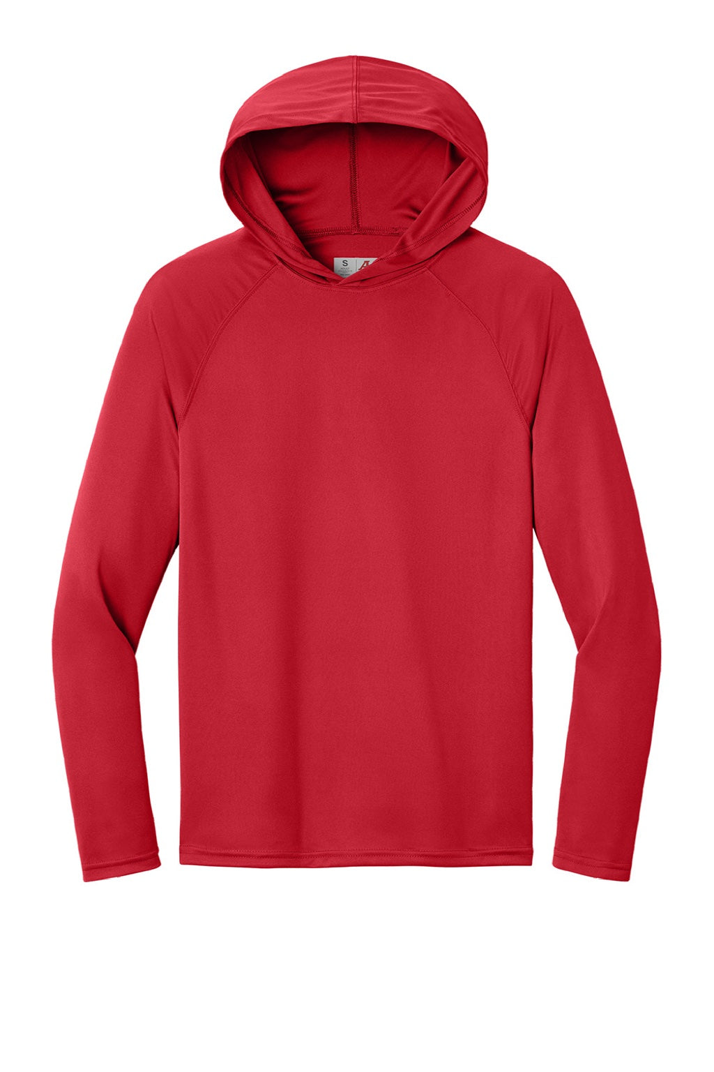 Mens Performance Moisture Wicking Long Sleeve Hooded T-Shirt Hoodie - Scarlet Red